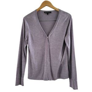 Lafayette 148 New York Lavender Silk Cardigan size Medium lightweight